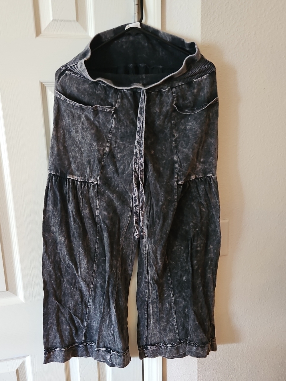 J Her Women's Washed Black Wide-Leg Lounge Pants